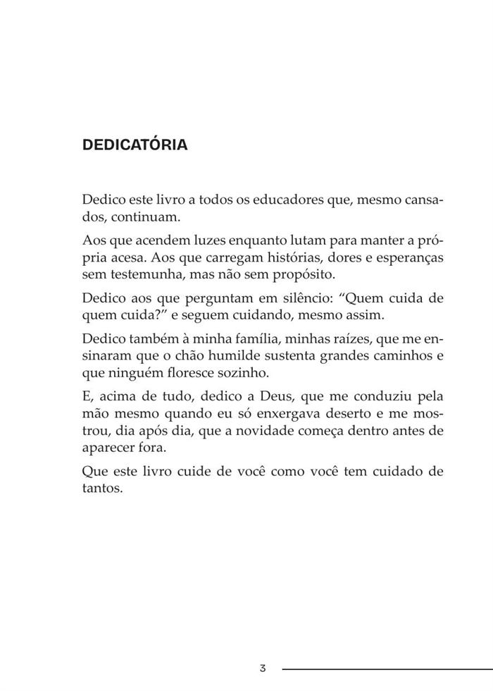 Página da dedicatória do livro
