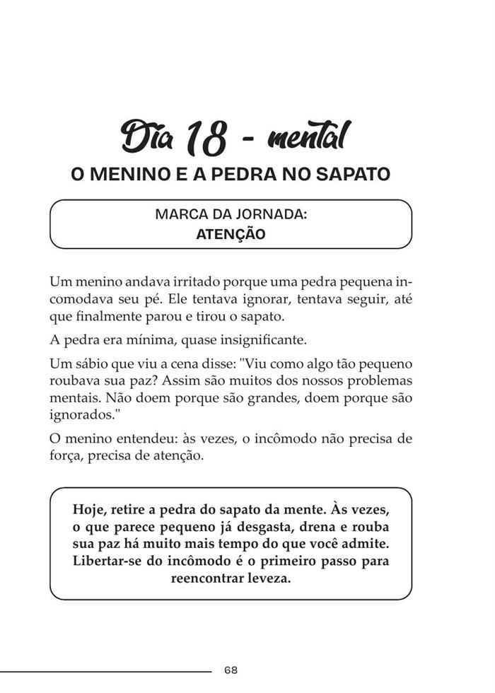 Página do Dia 18 — O Menino e a Pedra no Sapato