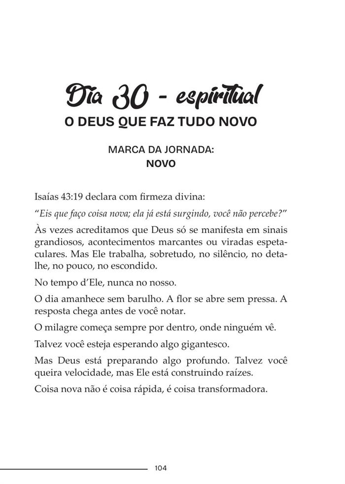 Página do Dia 30 — O Deus que Faz Tudo Novo