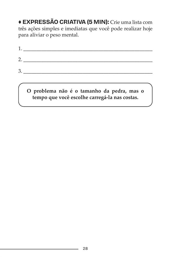 Página com reflexão do livro