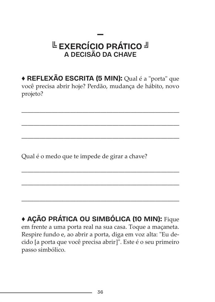 Página com exercício prático do livro